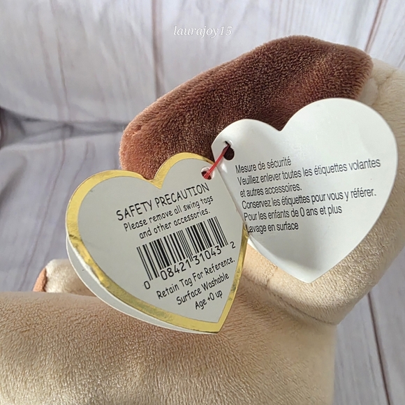 TY Baby Tan Brown Dog Plush Stuffed Toy Bumpkin Squish 7 Inch 2017 - Picture 9 of 12